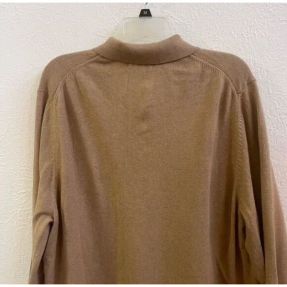 Eddie Bauer tan cotton cashmere collared sweater Large - Picture 4 of 5